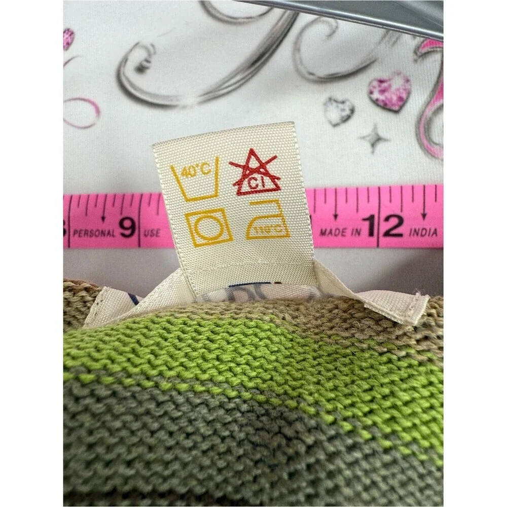 Cherokee sweater vintage y2k Striped Crewneck Sweater in Green, Brown, Tan